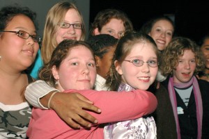 Past core girls celebrating at a fundraiser.